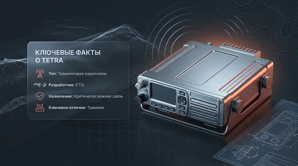 Врезка «Ключевые факты» о стандарте TETRA (Key takeaways).